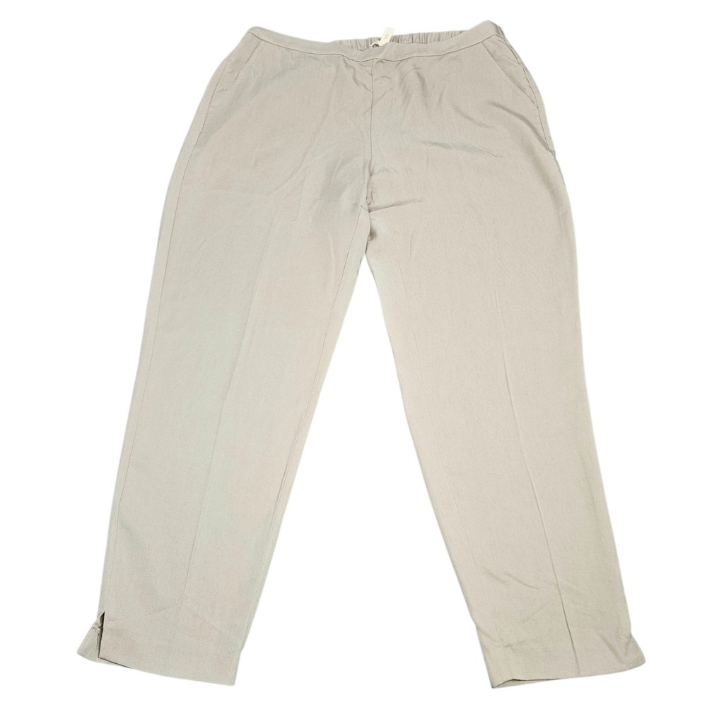 Eileen Fisher Pants Womens Sz M Tencel Side Zip Elastic Waistband Trouser Career